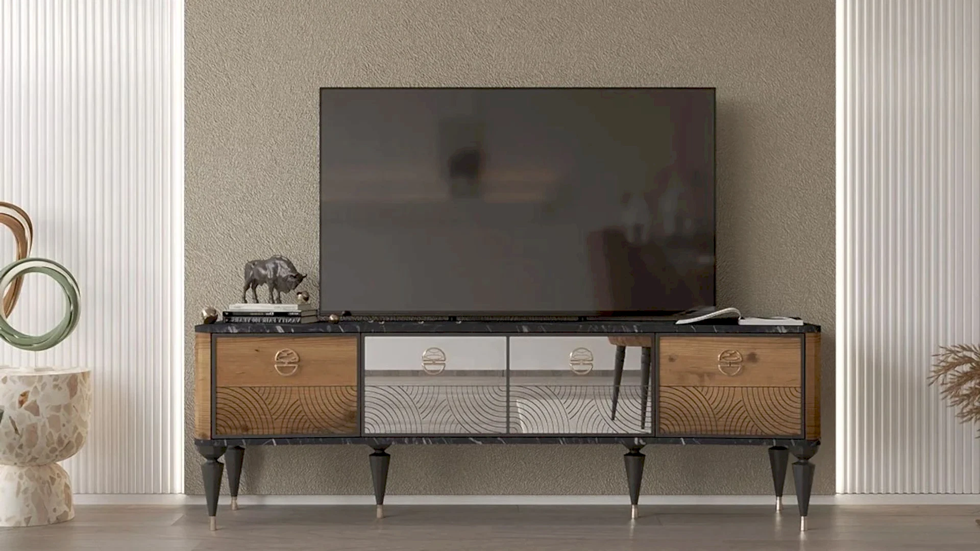 tv ünitesi dekorasyonu