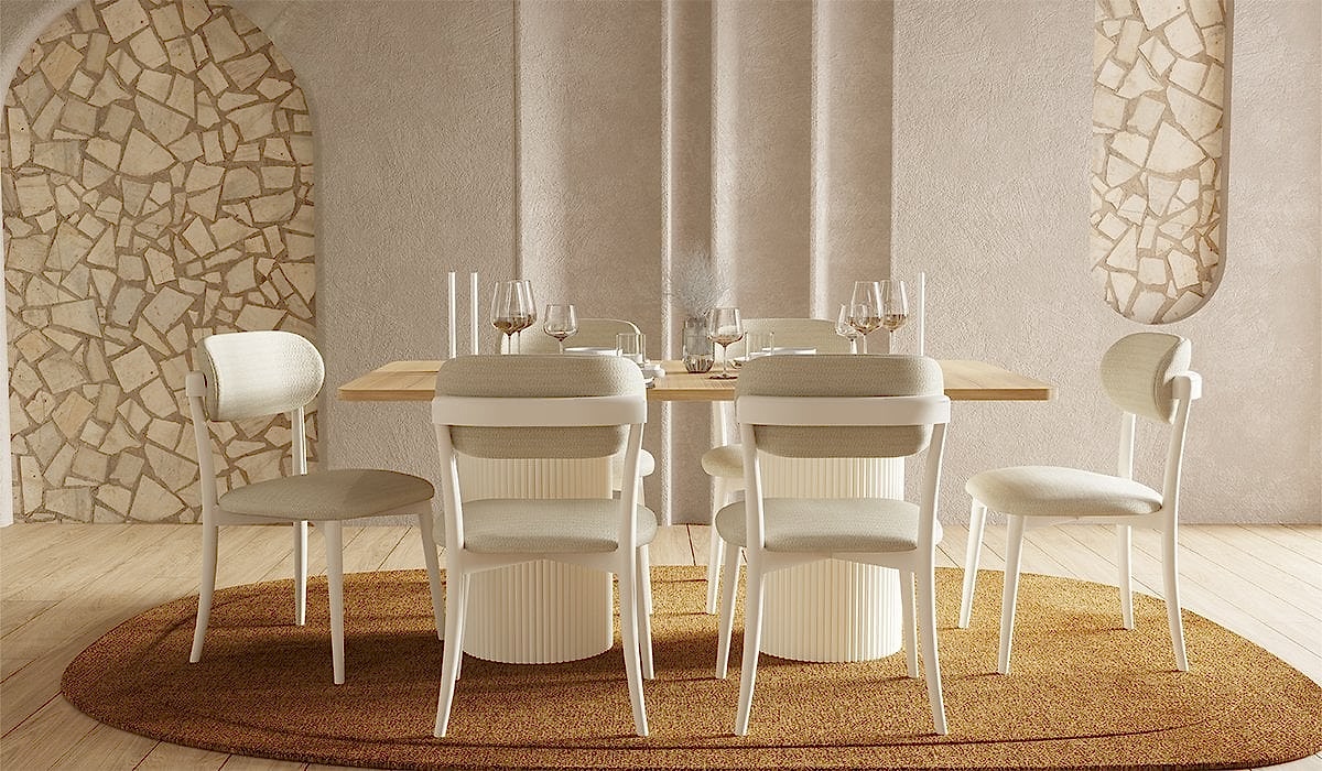 Bohem Plus Masa + 6 Adet Sandalye Takımı - Beyaz