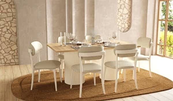 Bohem Plus Masa + 6 Adet Sandalye Takımı - Beyaz