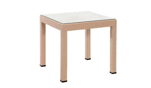 Rattan Camlı Masa