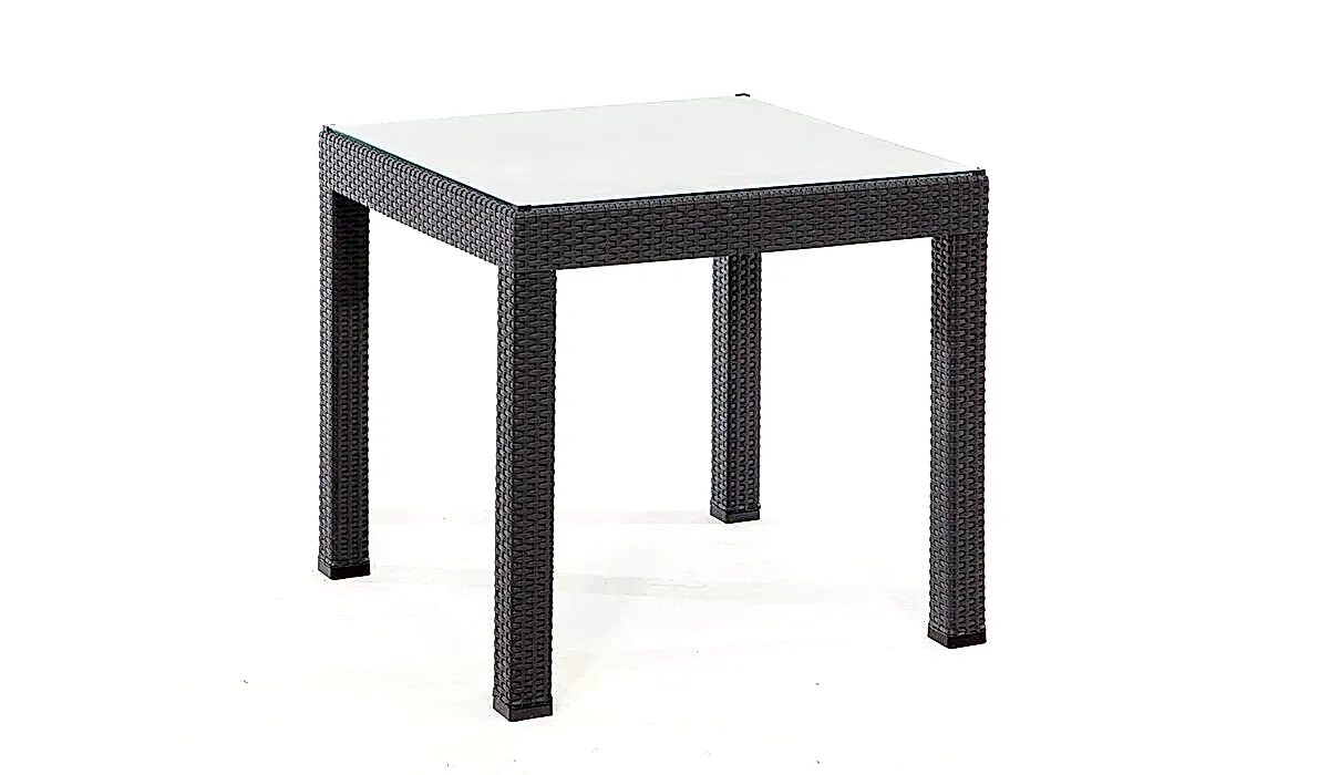 Rattan Camlı Masa