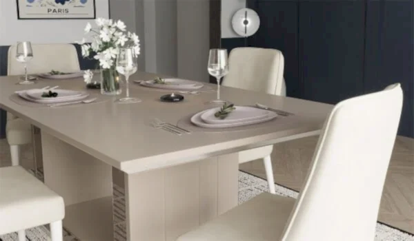 Bendis Silver Masa + 6 Adet Sandalye Takımı