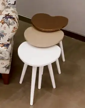 Pınar Üçlü Zigon Sehpa - Kahve Cappucino Beyaz