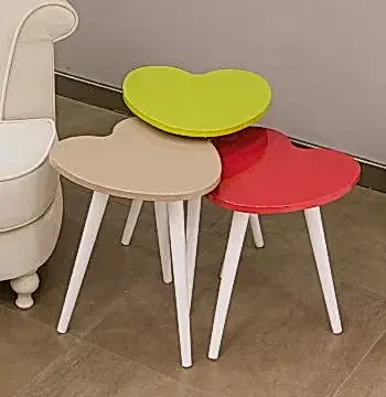 Pınar Üçlü Zigon Sehpa - Verde Cappucino Çilek