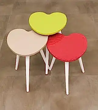 Pınar Üçlü Zigon Sehpa - Verde Cappucino Çilek