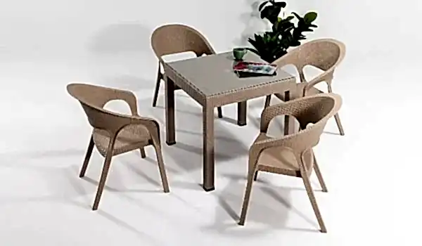 Garden 4 Kişilik Camlı Masa Takımı