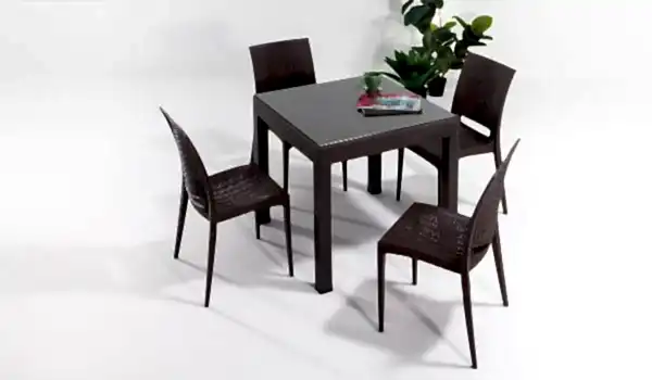 Rattan Camlı Masa Takımı