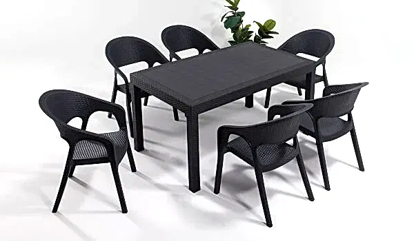 Garden Large Rattan Masa Takımı