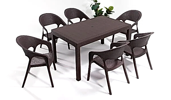 Garden Large Rattan Masa Takımı