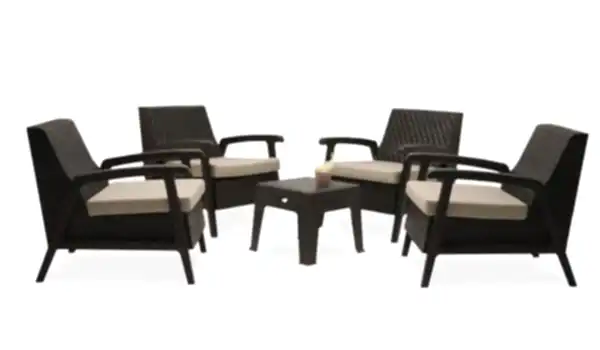 Vega 1+1+1+1+S Bahçe Balkon Oturma Grubu (Minderli) - Antrasit