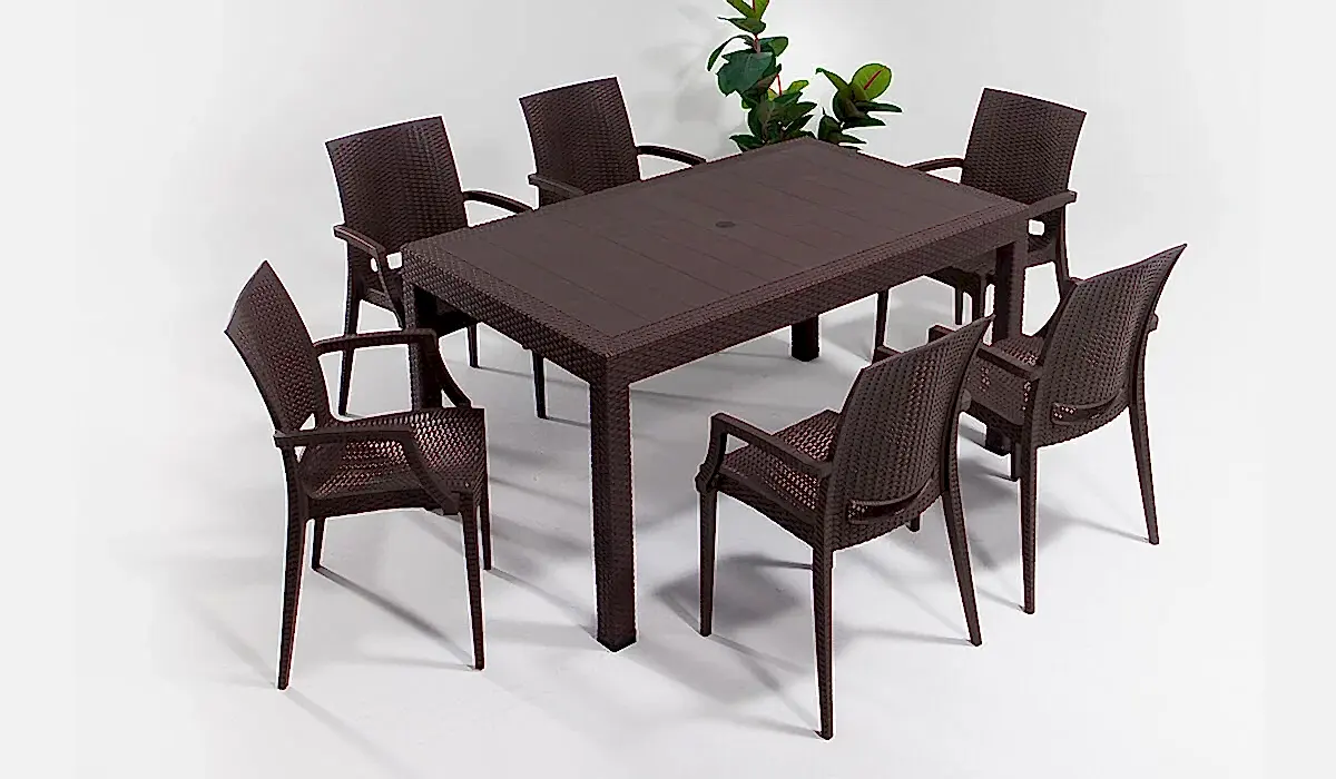 Rattan Large Kollu Masa Takımı