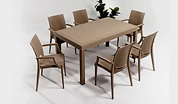 Rattan Large Kollu Masa Takımı
