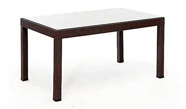 Rattan Camlı Large Masa - Çok Renkli