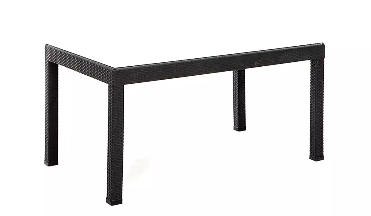 Rattan Camlı Large Masa - Çok Renkli