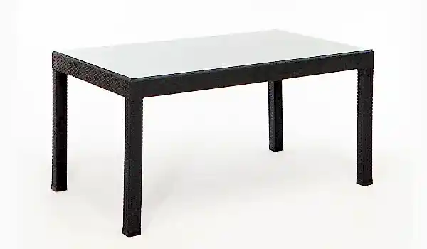Rattan Camlı Large Masa - Çok Renkli