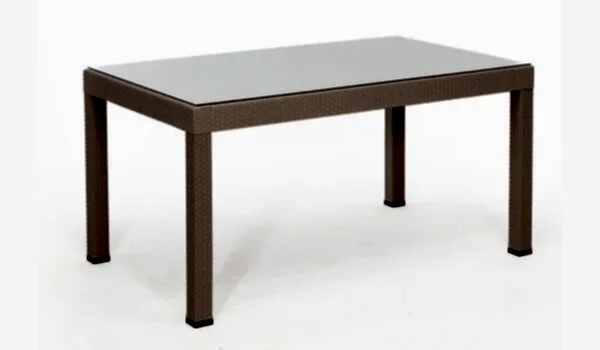 Rattan Camlı Large Masa - Çok Renkli