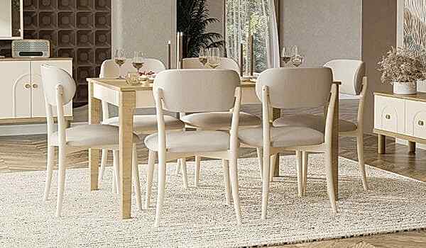 Eco Bohem Masa + 6 Adet Sandalye Takımı - Aytaşı