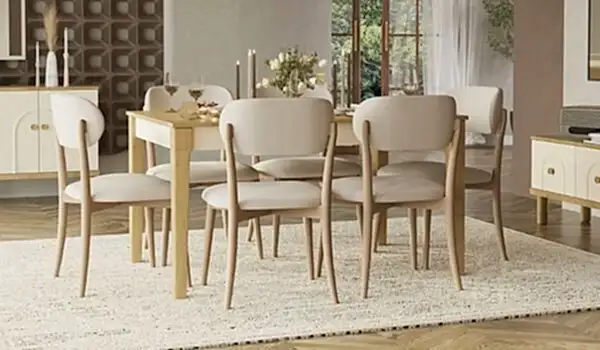 Eco Bohem Masa + 6 Adet Sandalye Takımı - Ceviz
