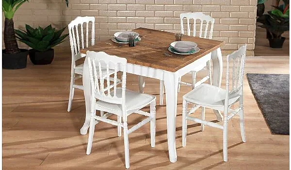 4 Adet Miray Sandalye - Beyaz (Online'a Özel)