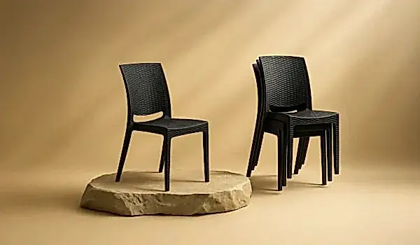 4 Adet Rattan Sandalye - Antrasit (Online'a Özel)