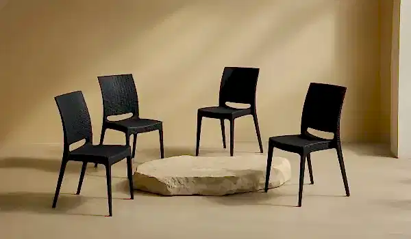 4 Adet Rattan Sandalye - Antrasit (Online'a Özel)