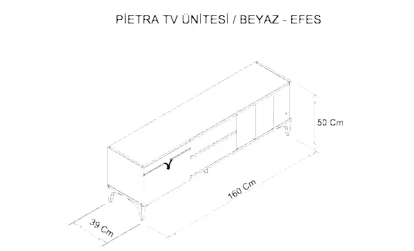 Pietra Tv Sehpası - Efes Beyaz