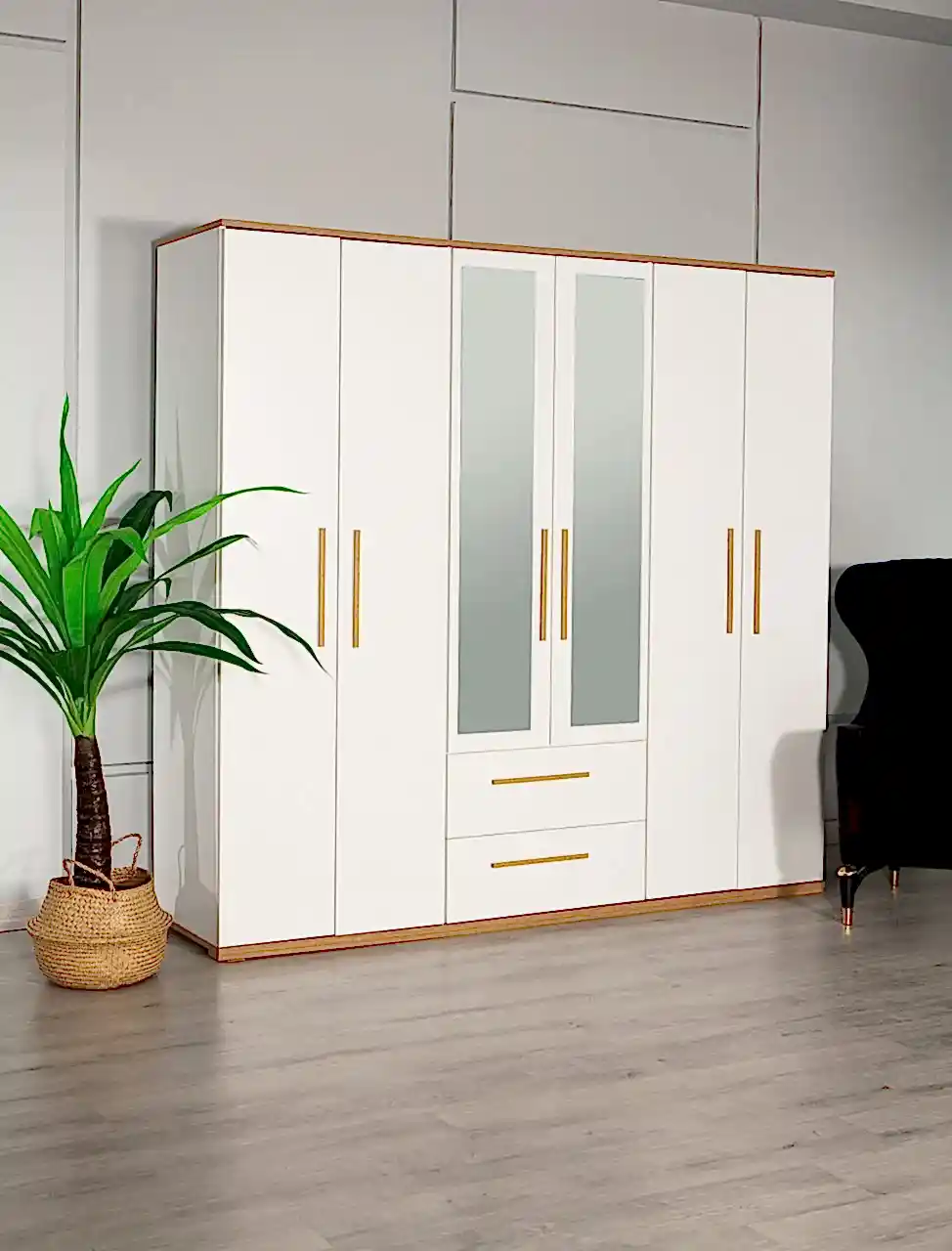 Eva 602 - 6 Kapaklı Aynalı Gardırop