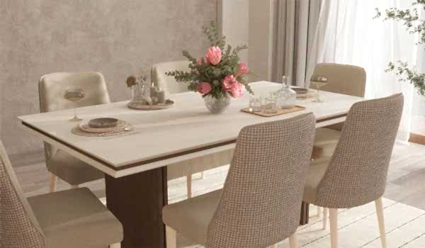 Linen Masa + 6 Adet Sandalye Takımı